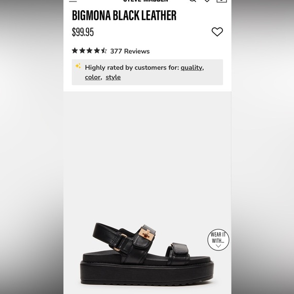 Steve Madden big Mona Black sandals slip on platform leather double buckle 8.5 - Picture 12 of 14